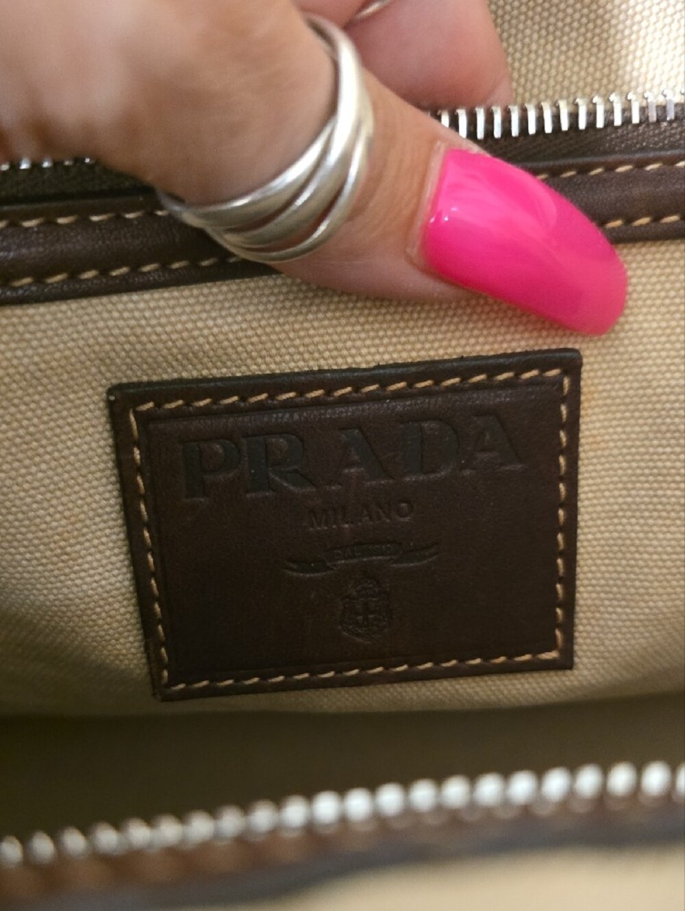 Prada Light Beige Canvas Denim Tote with Top Handles - Picture 7 of 16
